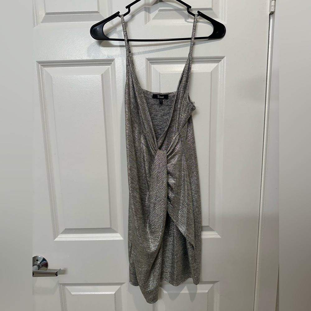 Trixxi Silver Wrap Knot Dress